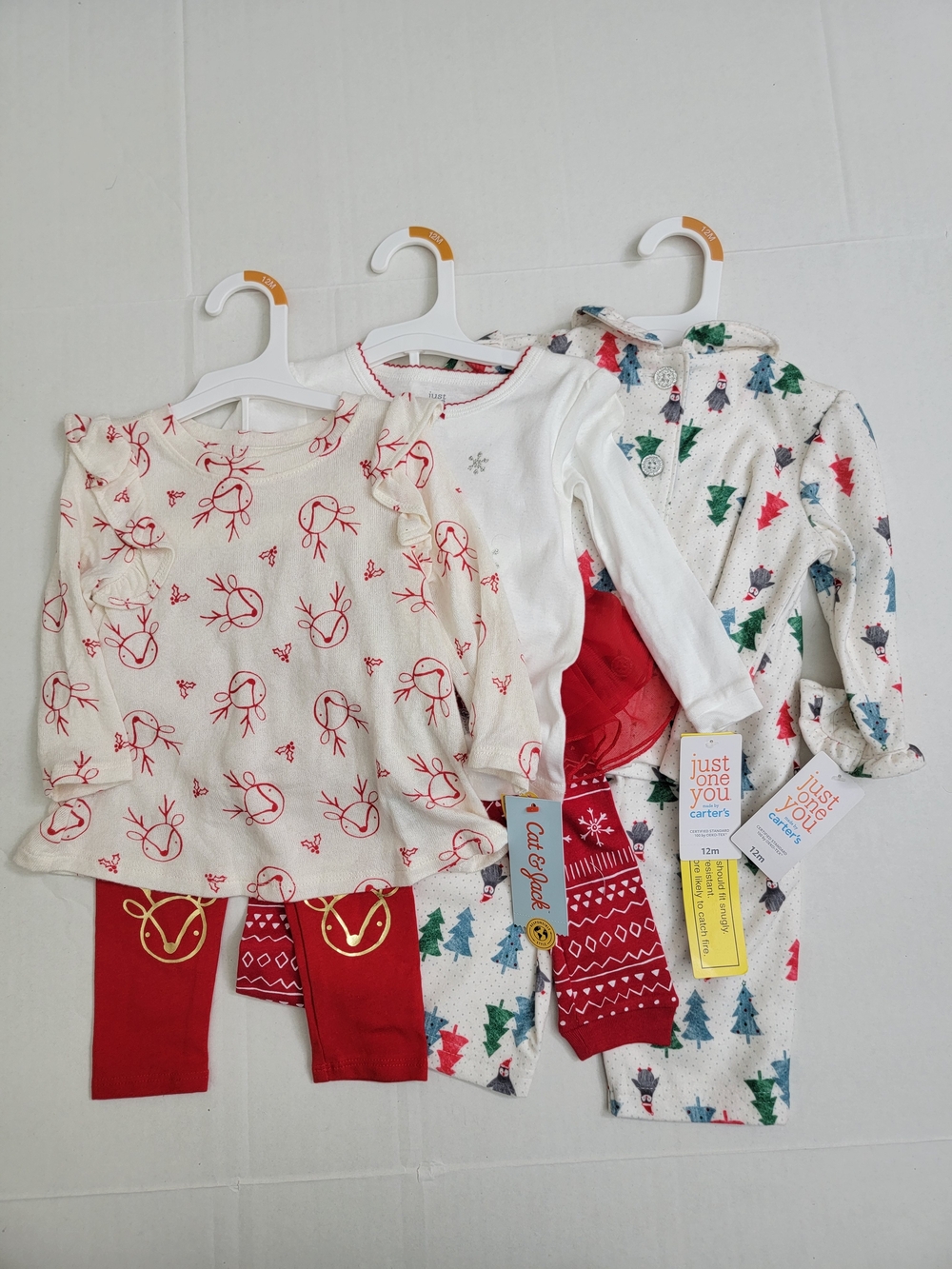 Carter's Holiday Tree & Reindeer Kids Pajama Set - Red, White, Green